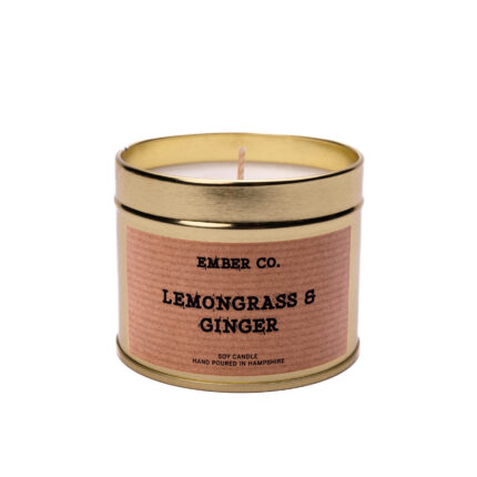 Ember Co Lemongrass & Ginger gold tin candle