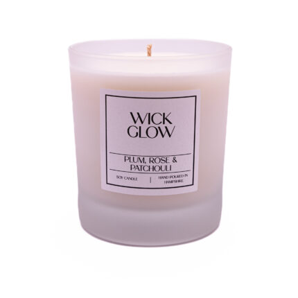 soy wax Wick Glow Plum, Rose & Patchouli 30cl candle