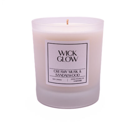 Wick Glow Creamy Musk & Sandalwood 30cl candle from autumn candles uk collection