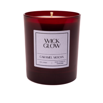 Wick Glow Caramel Mocha 30cl red candle coffee scented candles