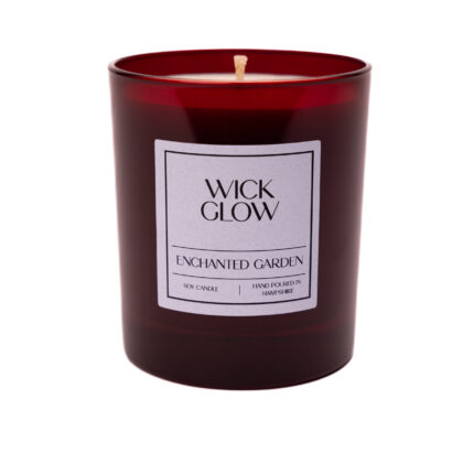 Wick Glow Enchanted Garden 30cl red candles handmade