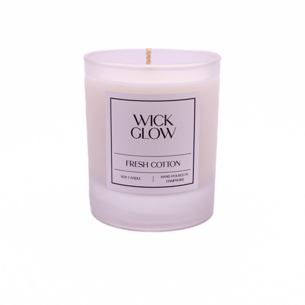 Wick Glow Fresh Cotton 20cl candle