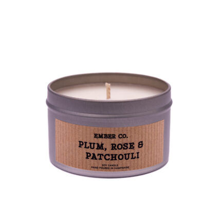 Ember Co Plum, Rose & Patchouli silver tin candle