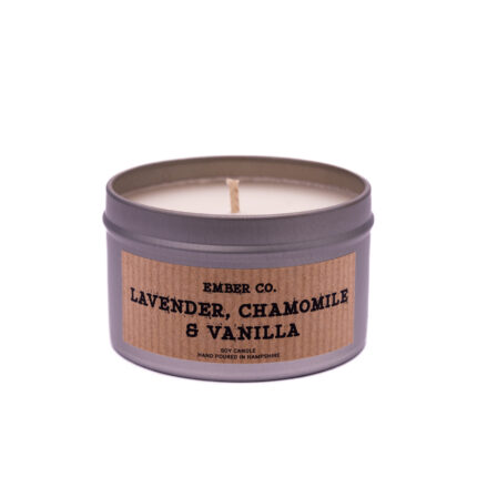 Ember Co Lavender, Chamomile & Vanilla silver tin candle