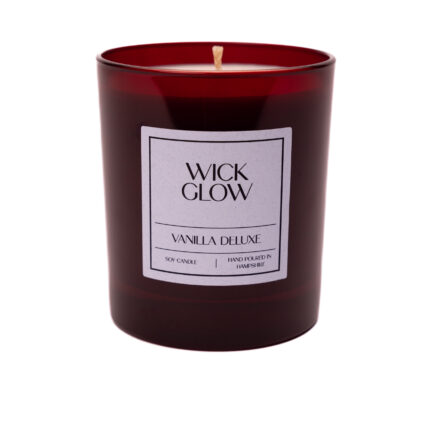 Wick Glow Vanilla Deluxe 30cl red candle scented vanilla candles