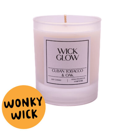 Wonky Wick Cuban Tobacco & Oak 20cl hand made candles
