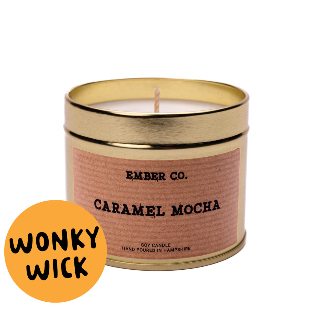 Wonky Wick Caramel Mocha Ember Co morning coffee candle