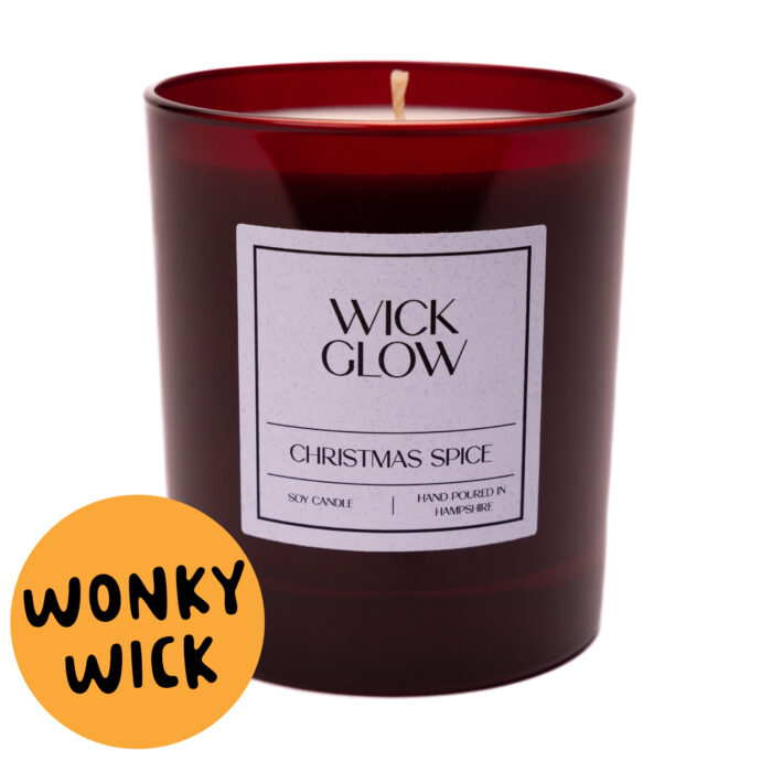 Wonky Wick Christmas Spice 30cl red candle