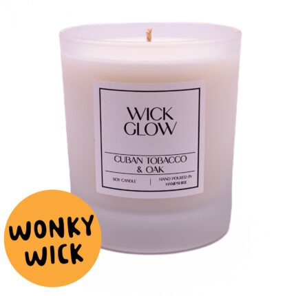 Wonky wick Cuban Tobacco & Oak 30cl candle - scented candles sale