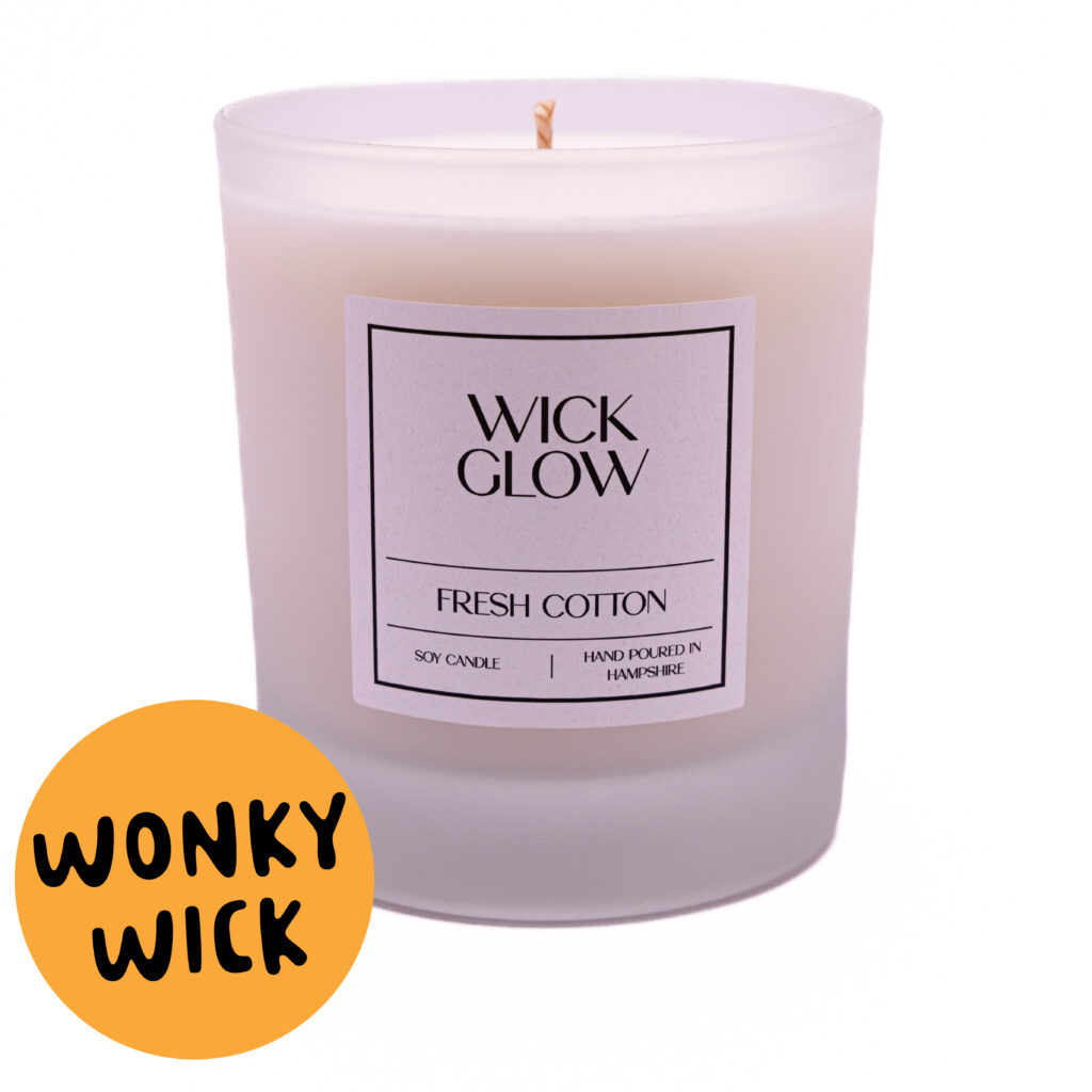 Wonky Wick Fresh Cotton 30cl candle