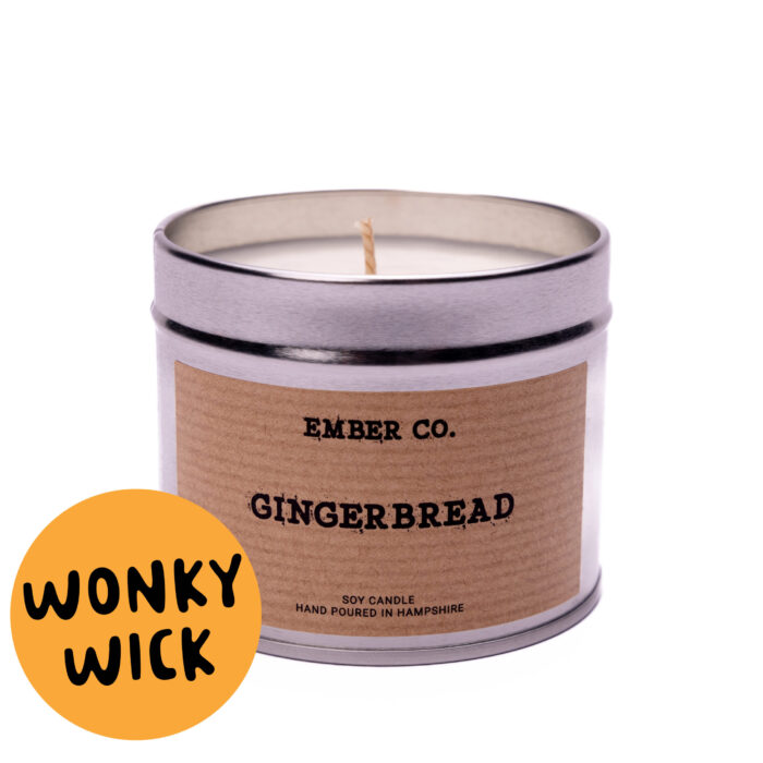 Wonky Wick Gingerbread Ember Co gingerbread scented candles