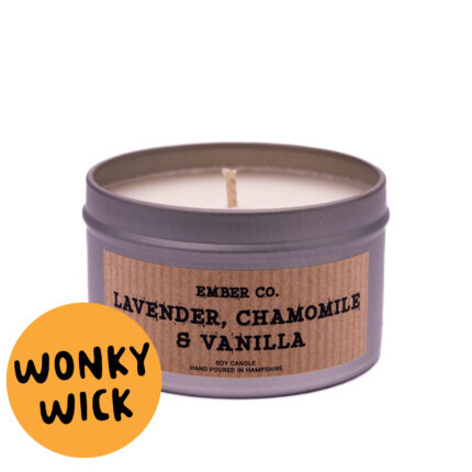 Wonky Wick Lavender, Chamomile & Vanilla Ember co candle