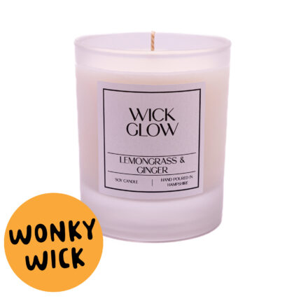 Wonky Wick Lemongrass & Ginger 20cl soy wax candles uk