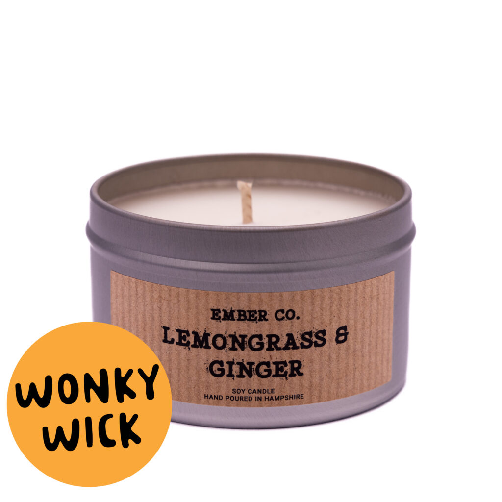 Wonky Wick Lemon grass & Ginger Ember Co lemongrass candles