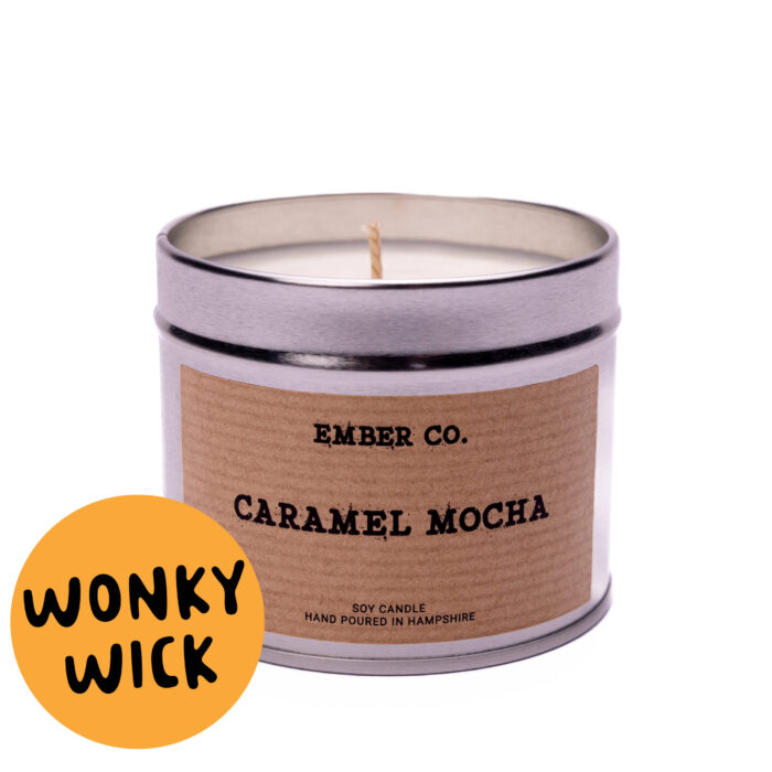 Wonky Wick Caramel Mocha Ember Co candle