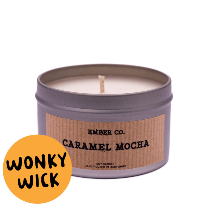 Wonky Wick Caramel Mocha Ember Co Candle