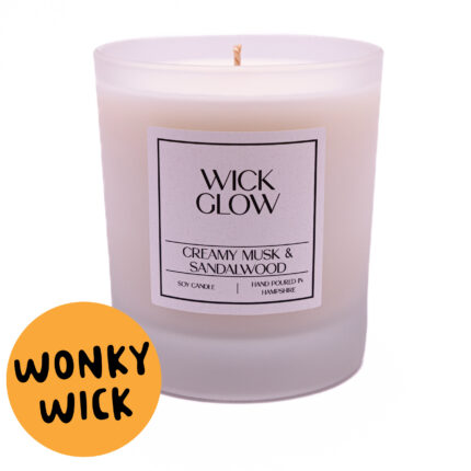Wonky Wick Creamy Musk & Sandalwood 30cl autumn scented candles