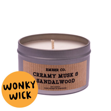 Wonky Wick Creamy Musk & Sandalwood Ember co candle